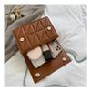 Embroidery Plaid Crossbody Bags for Women Daily Used Solid Color Chain Strap Flap Shoulder Bag Ladies Handbags