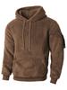 2025 Autumn/Winter European & American Men's Plush Lined Hooded Sweatshirt Jacket