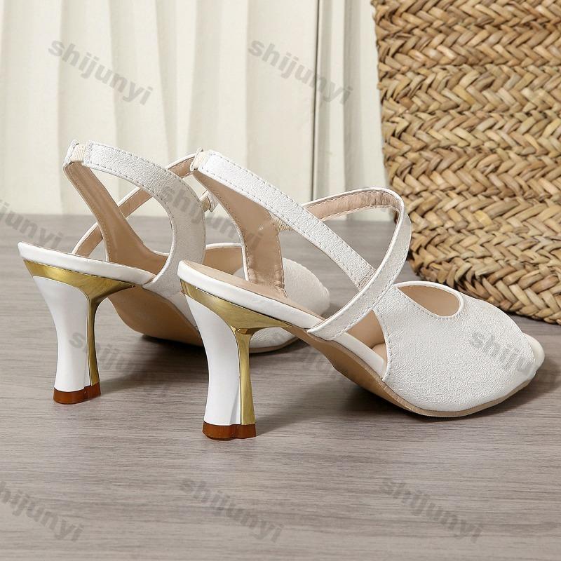 Fashion Elegant High Heel Women's Shoes 2025 New Summer Fashion Peep Toe Chunky Sandals   Luxury Sexy Party Non Slip Pumps Zapatillas