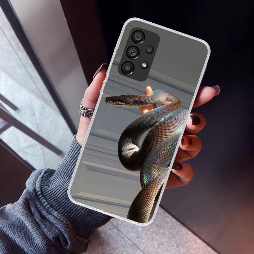 Animal Leather Snake Scales Phone Case For Samsung Galaxy A17 A57 A37 A16 A26 A36 A56 A15 A25 A35 A55 A14 A13 A54 A53 A34 A24 A3