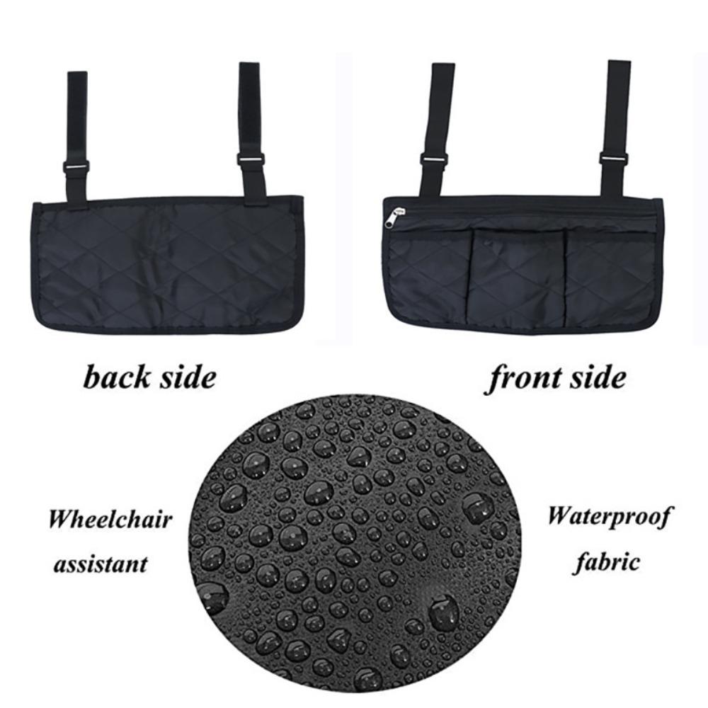 Folding Seat Armrest Side Storage Bag Multi-pocket Arm Rest Pouch Wheelchair Hanging Bag  Walker