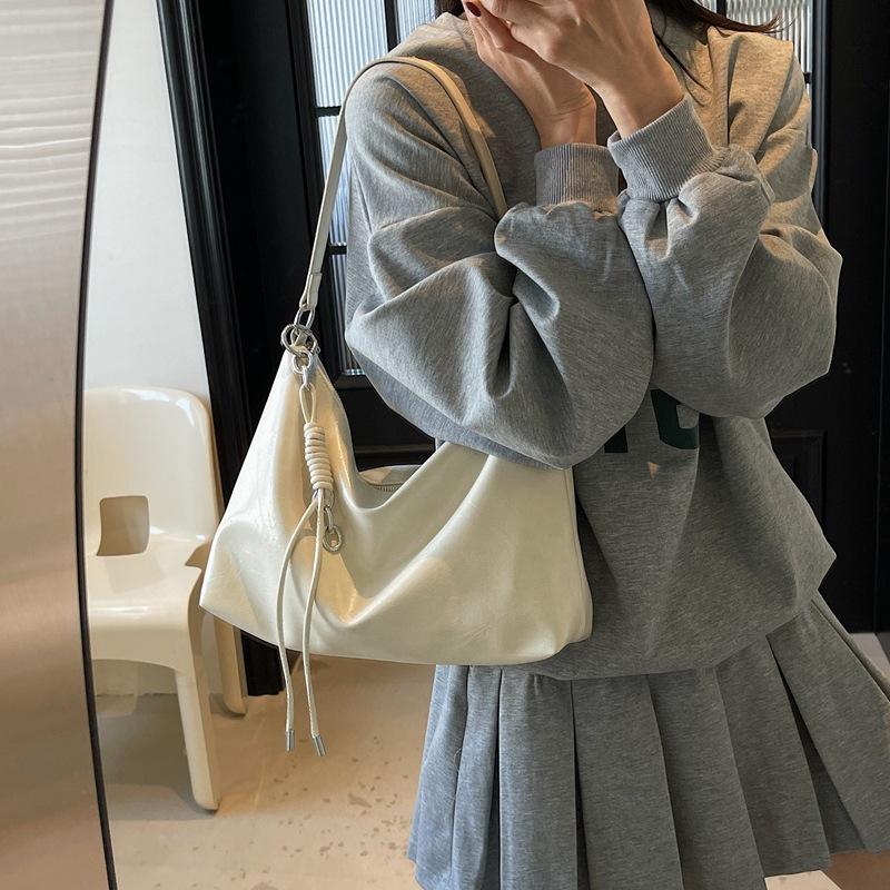 Trendy fashion texture solid color armpit bag women's new spring and summer shoulder bag casual simple messenger bag