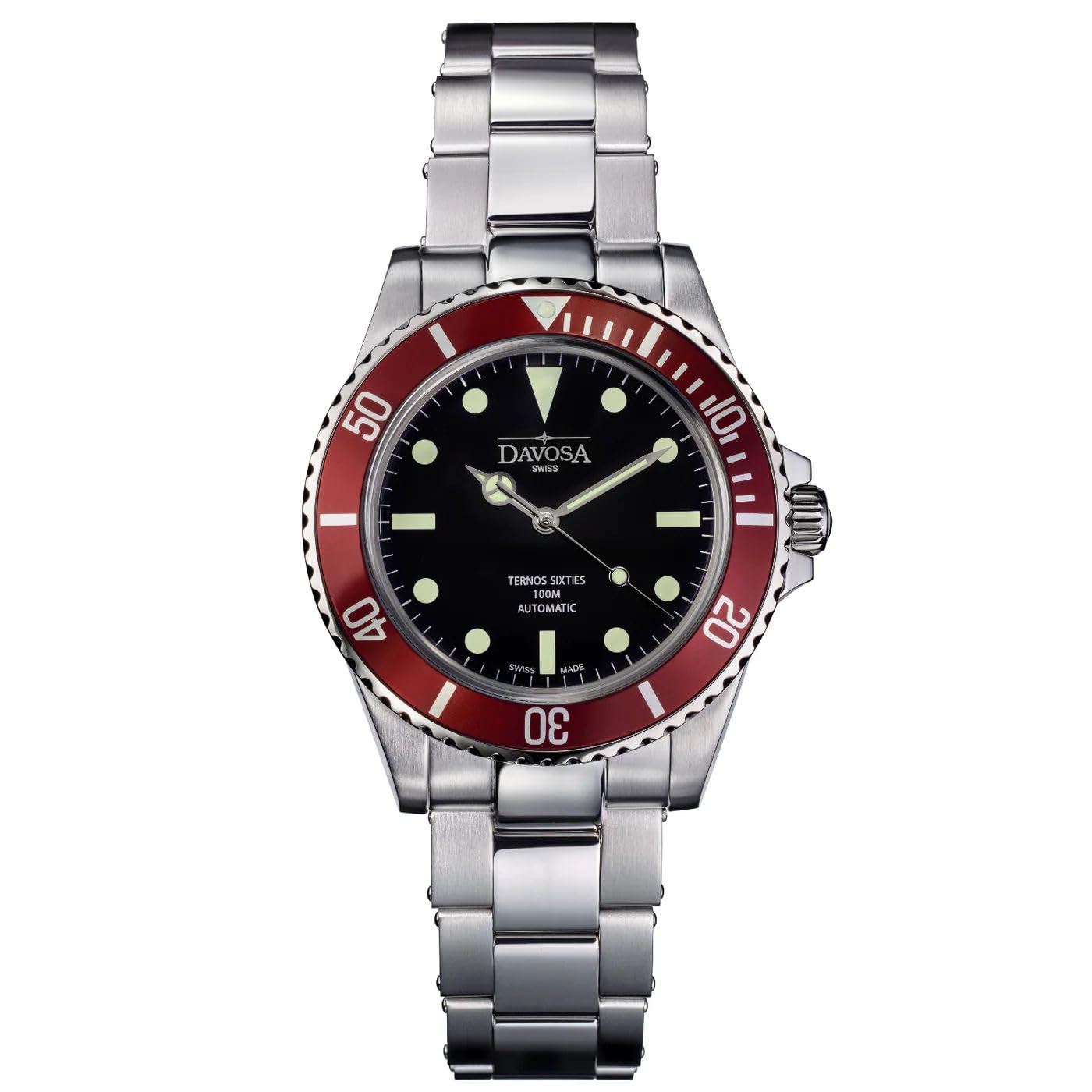 

Mechanical Automatic Watch 10 ATM Water Resistant Swiss Made Silver [Davosa] 161.525.60S Men s чорний