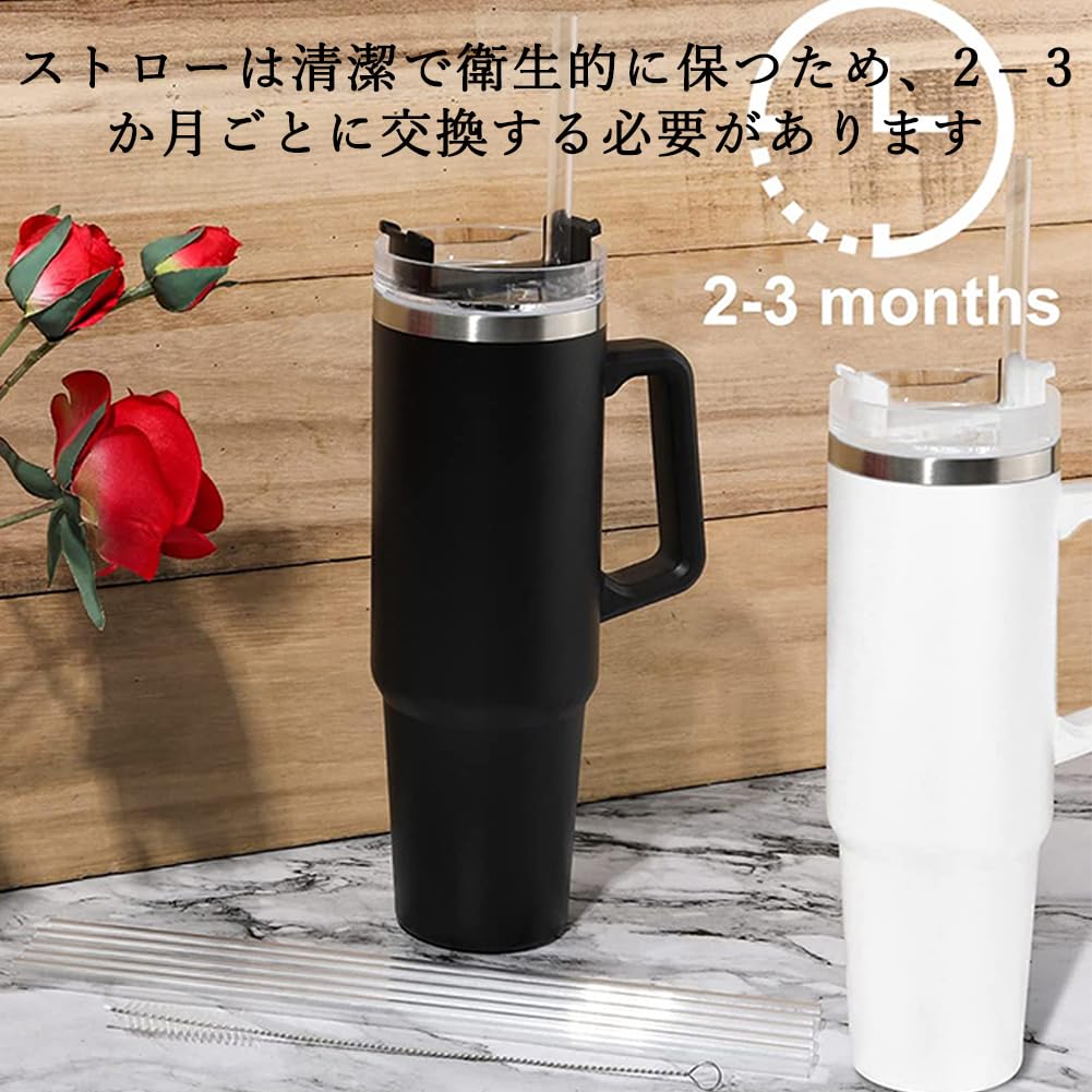 [6 Straws + 1 Brush] Hydro Flask Compatible Straws, Durable, Clear Plastic, Reusable, Easy To Carry, Includes Cleaning Brush, Hygienic, Stylish,