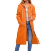 Women's Solid Color Fashionable Loose Zipper Long Cardigan Hooded Sweatshirt Jacket