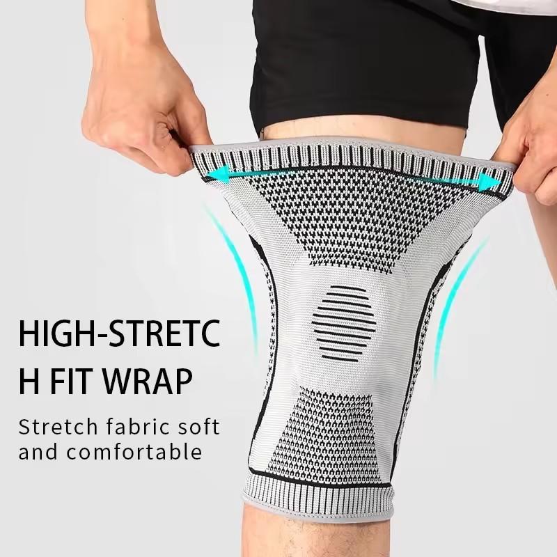 Hot Sale Soft Knitted Nylon Silicone Knee Support Sleeves Workout Basketball Protective Elbow & Knee Protectors