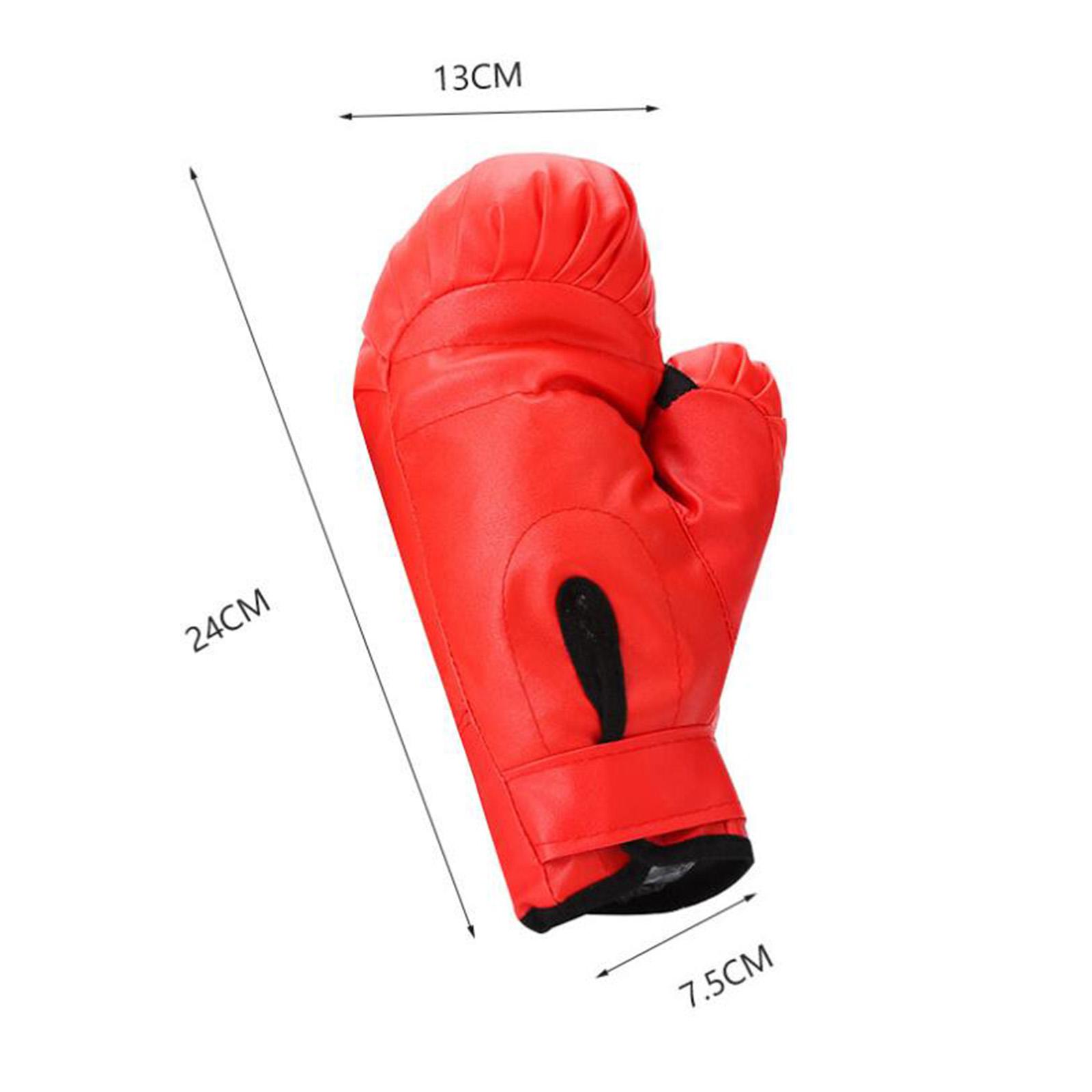 

2 Pair Boxing Gloves Exercise Hand Guard for Adults Kids Punching Bag Gloves Red Black PU Leather Boxing Gloves for Adults Kids