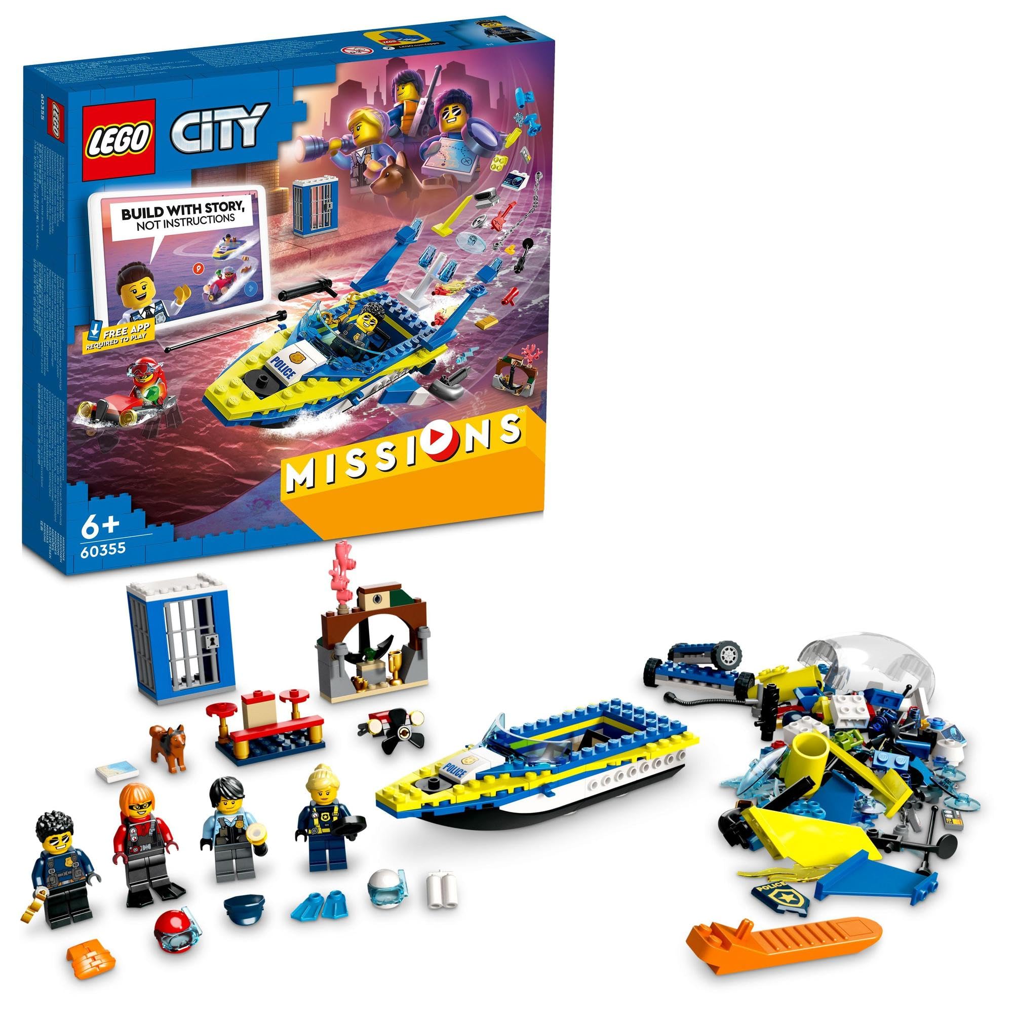 

LEGO City Водная полиция: Миссия 60355, Игрушечные блоки, Подарок для полиции, Спасение, Для мальчиков и девочек, Возраст 6 лет и старше