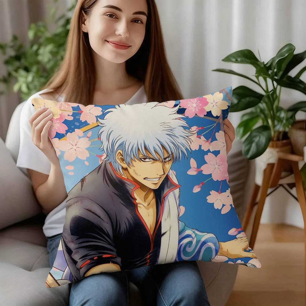 Anime GinTama Pillow Case Plush Fabric Soft Pillowcase Double Sided Print Cushion Cover Household Gifts