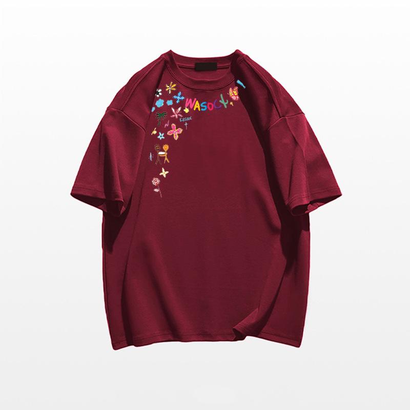 Fat MM cotton design short-sleeved t-shirt women's new summer American high street half-sleeved loose chic top