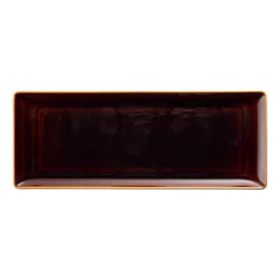 Aeca Plate, Iron Red and Brown, 28cm Diameter, Microwave and Dishwasher Safe, 58065-5923