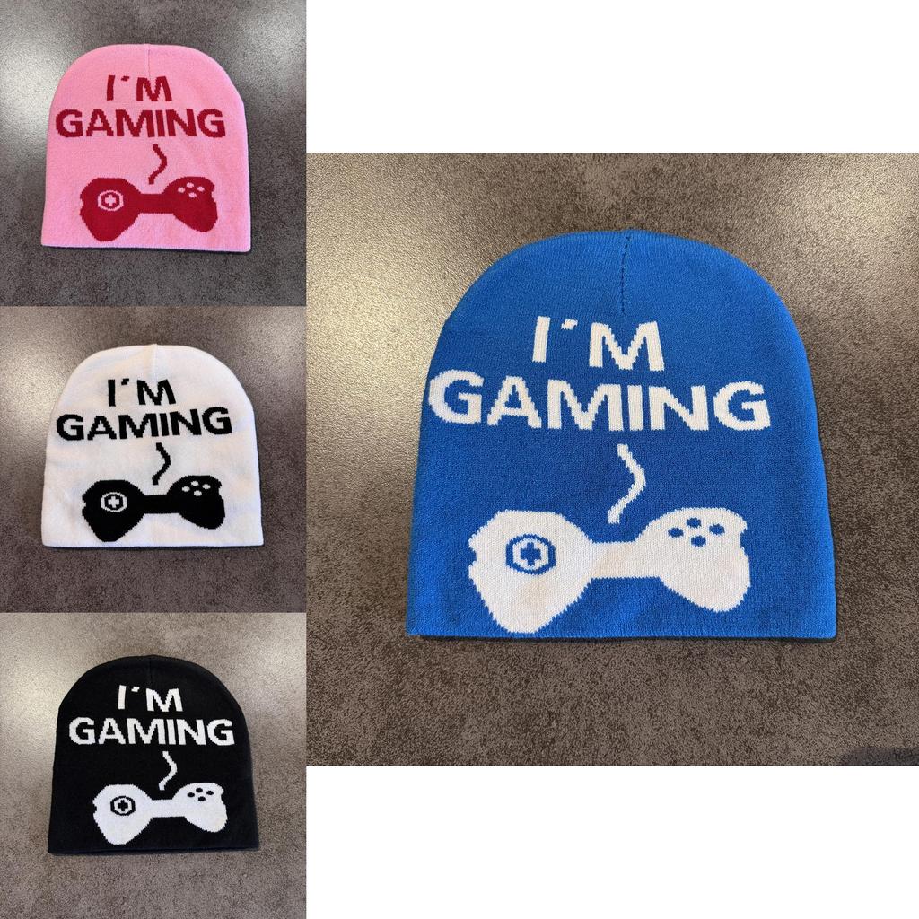 Unisex I'm Gaming Letter Knit Cap With No Brim In Acrylic For Cold Weather Outdoor Activities