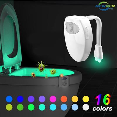 8 colori 16 colori Nuovo tipo sospeso a induzione per WC Corpo umano Luce per coperchio WC a induzione