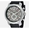 Used FOSSIL Chronograph Watch Black Leather Strap