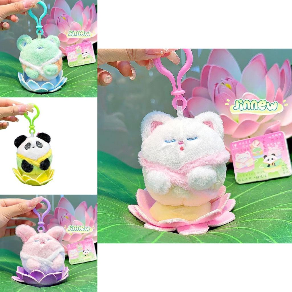 Jinnew Lucky Lotus Plush Buddha Animal Keychain Pendant Cute Gift