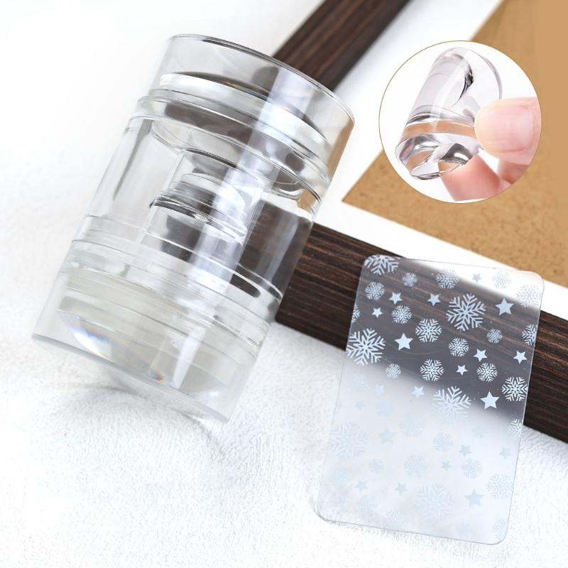 3 in 1 Silicone Nail Art Stamper Kit with Scraper For Easy Pattern Transfer And Manicure Quick Easy Nail Art Design