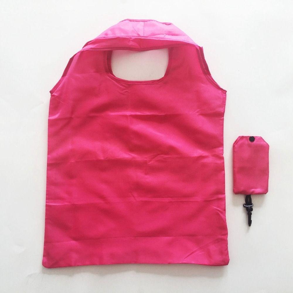 Portable Reusable Shopping Bag Oxford Washed Solid Color Grocery Purse Foldable Waterproof ripstop Shoulder Handbag