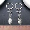 Creative Gothic Silver Heart ECG Zinc Alloy Keychain Pendant