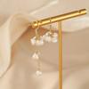 Trendy Natural Freshwater Pearl Asymmetric Tassel Drop Earrings Gold Plated Copper Bridal Jewelry For Women