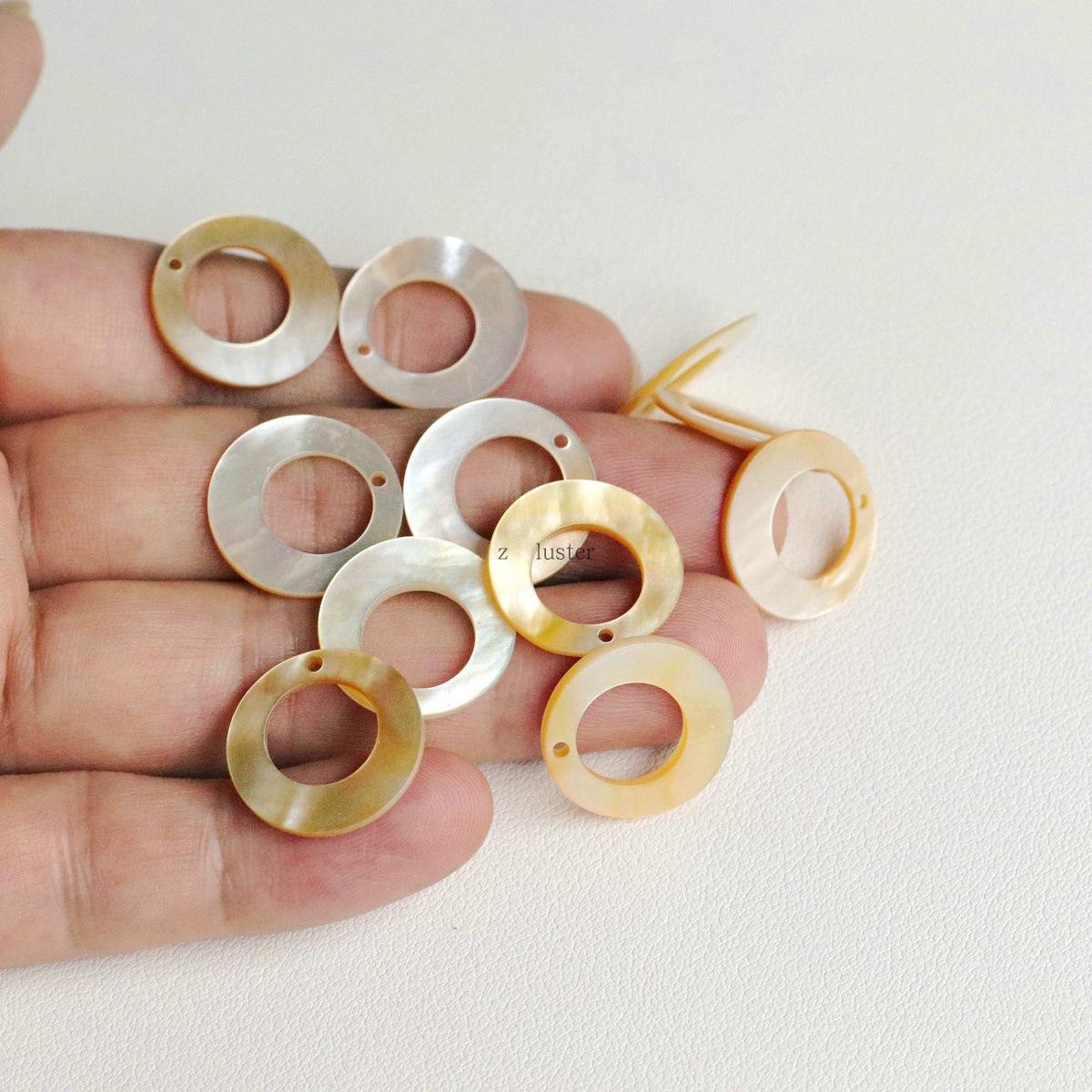 Yellow Butterfly Shell Circle Ring Earrings & Hairpin DIY Accessory Set, 18mm Hollow Round Piece, Handmade.
