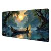 Magic Wooden Boat Large Office Mouse Pad Desk Mat Gamer Pc Accessories Gaming Mat Keypad Mousepad Suitable For Work And Game