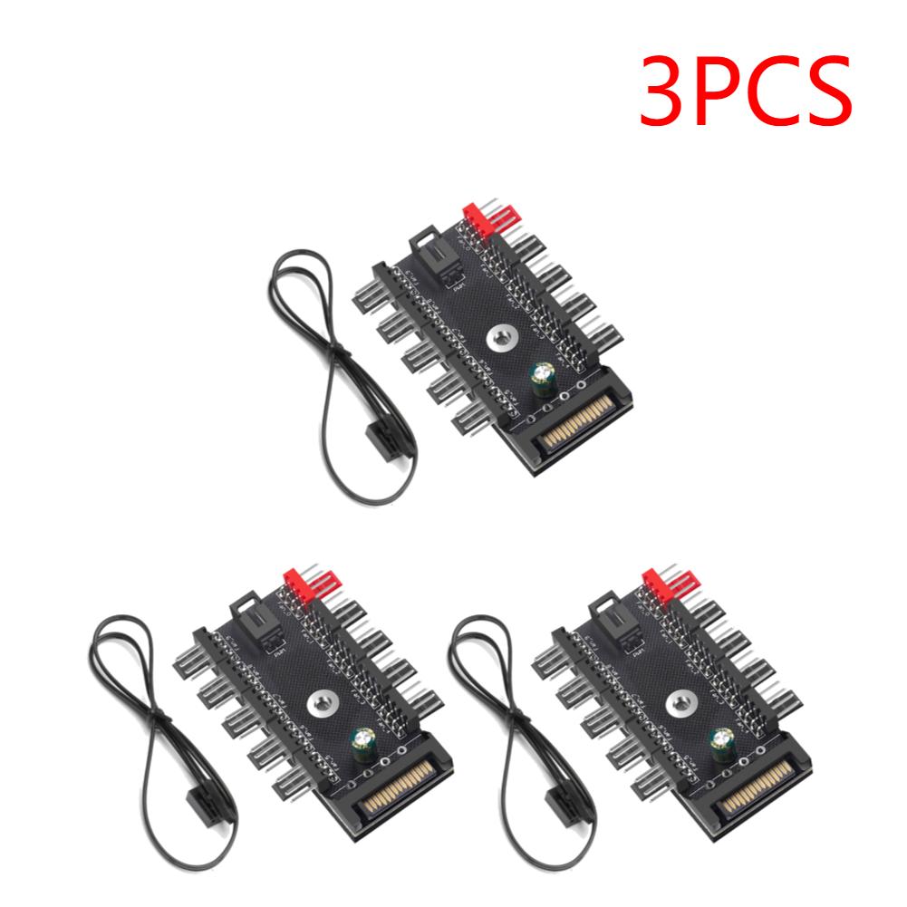 4-Pin PWM Fan Power Supply Cable 1 To 10 Way Splitter Hub SATA Powered 4 Pin PWM Fan Hub Cooler Cooling Adapter for PC Computer