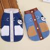 Dog cat clothes autumn and winter thick panda denim cotton-padded jacket velvet warm autumn winter clothing leash dog clothes