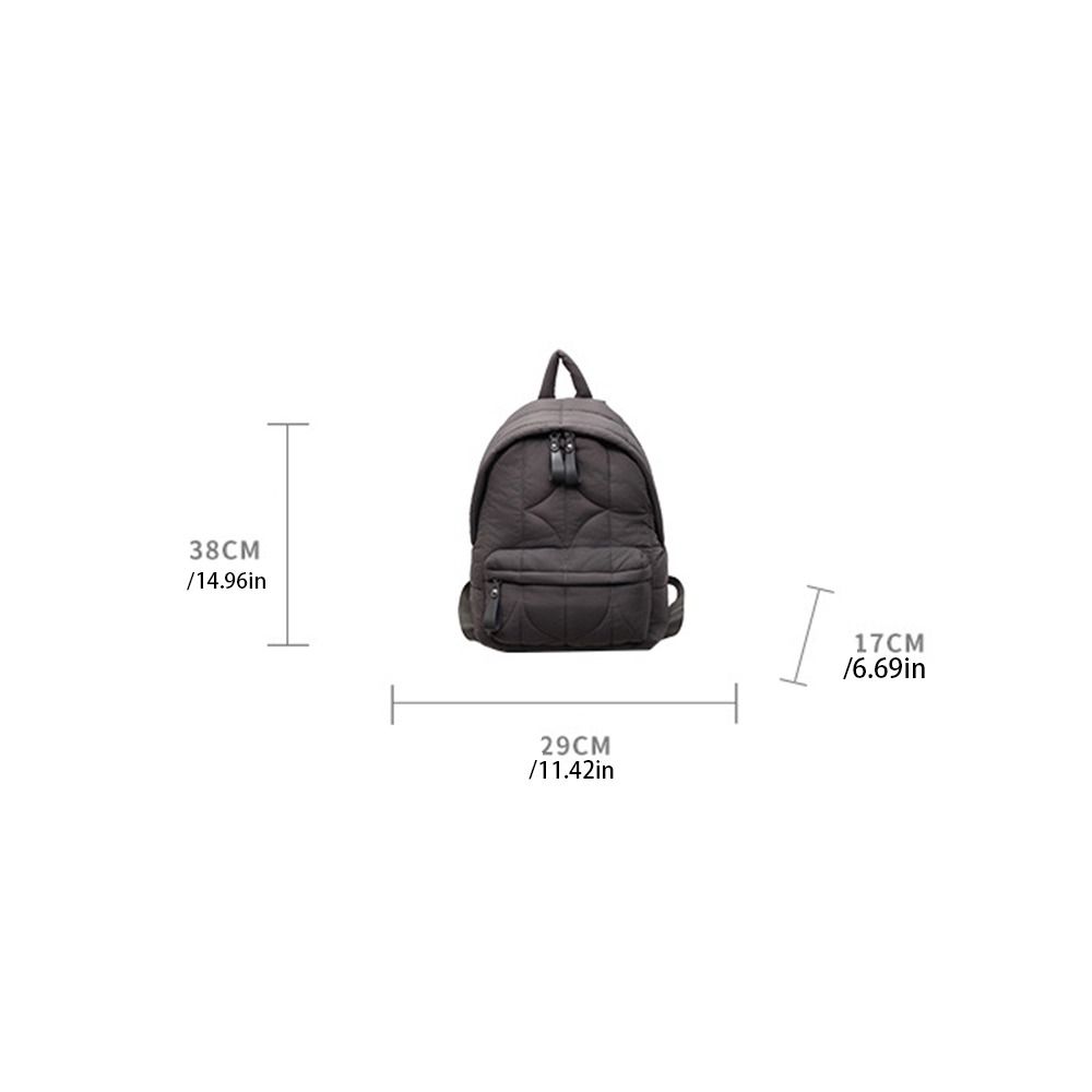Nylon Padded Coat Backpack Solid Color Student Schoolbag Space Cotton Shoulder Bag  Outdoor