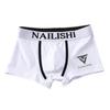 Men Boxer Briefs Mid-rise Elastic Waistband Letter Print Leisure Shorts Underwear U-Convex Breathable Panties Daily Wear