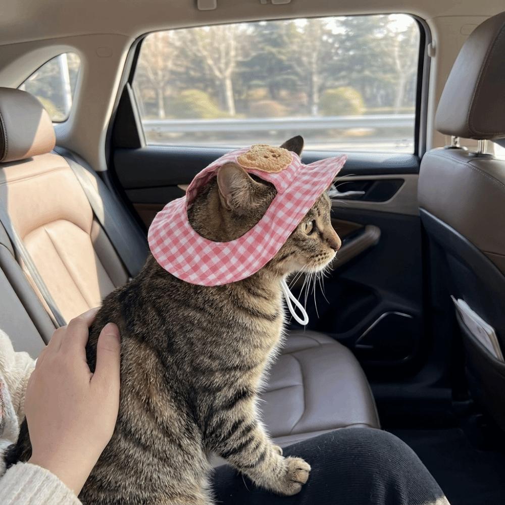 Adjustable Dog Fisherman Hat Cartoon Pattern Dog Visor Hats Pet Sun Hat Spring Summer