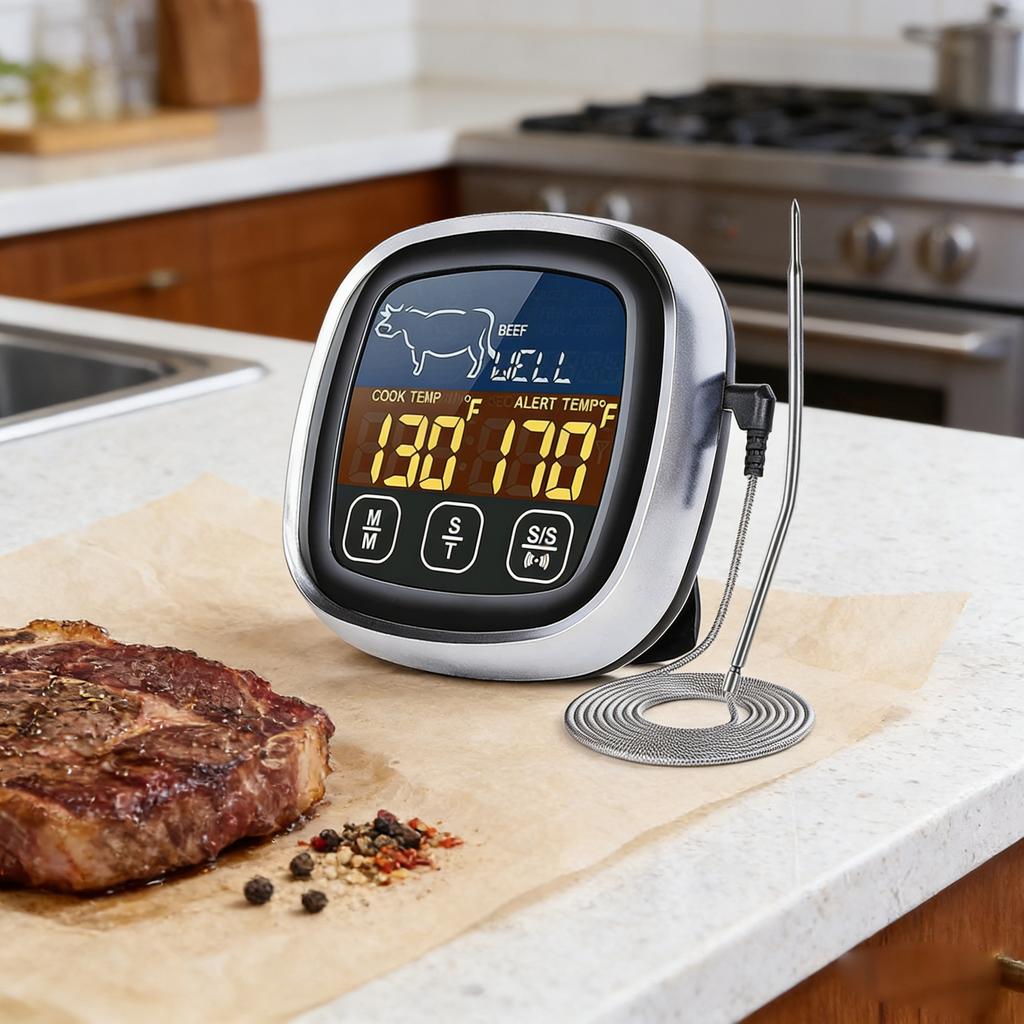 Kitchen Digital Meat Thermometer Stainless Waterproof Meat Temperature Probe Oven Cooking Bbq
