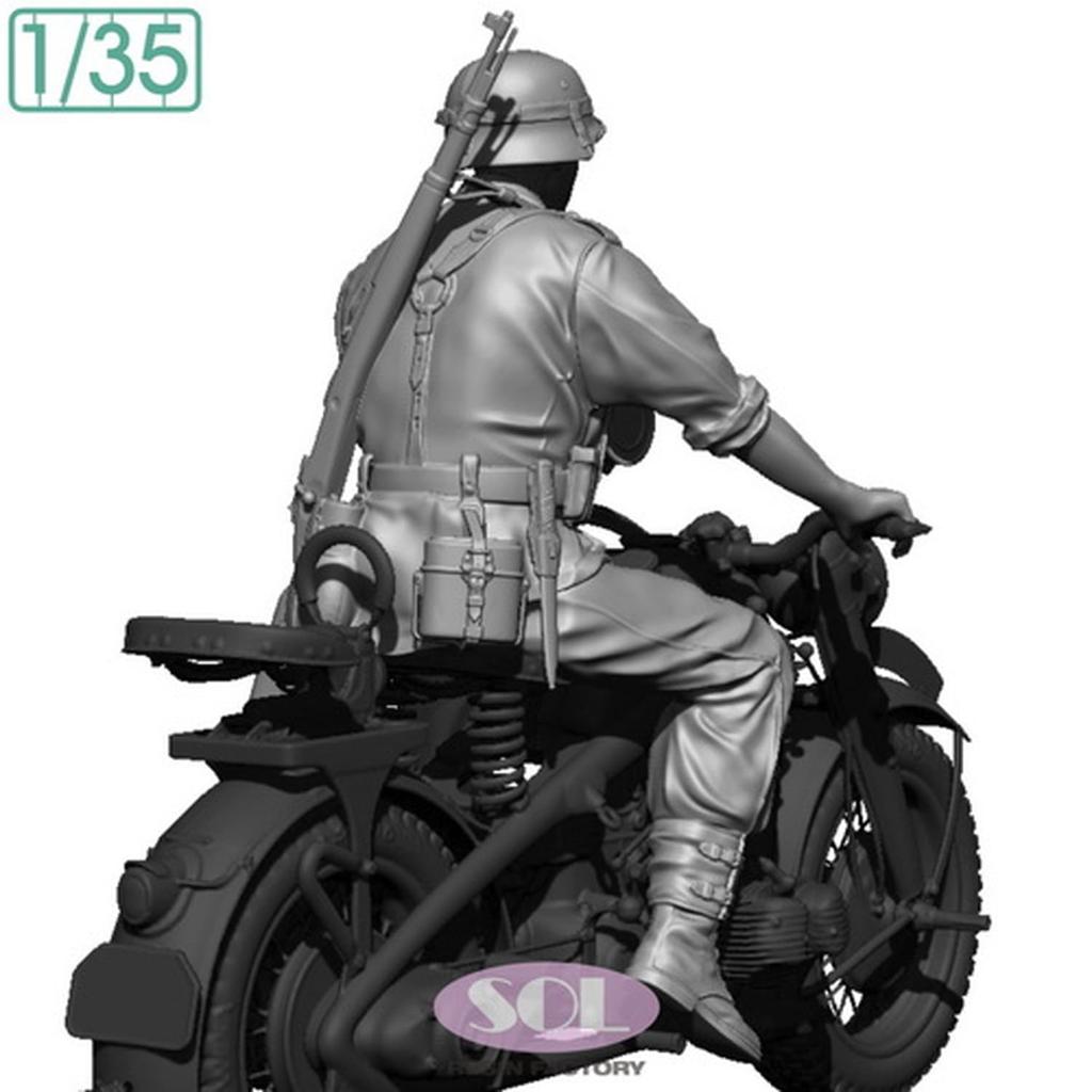 Solmodel WWII German KS750 Crew 1 Motorcycle Soldier 3D Printer Kit MM881 1/35 (for Solmodel) (People)