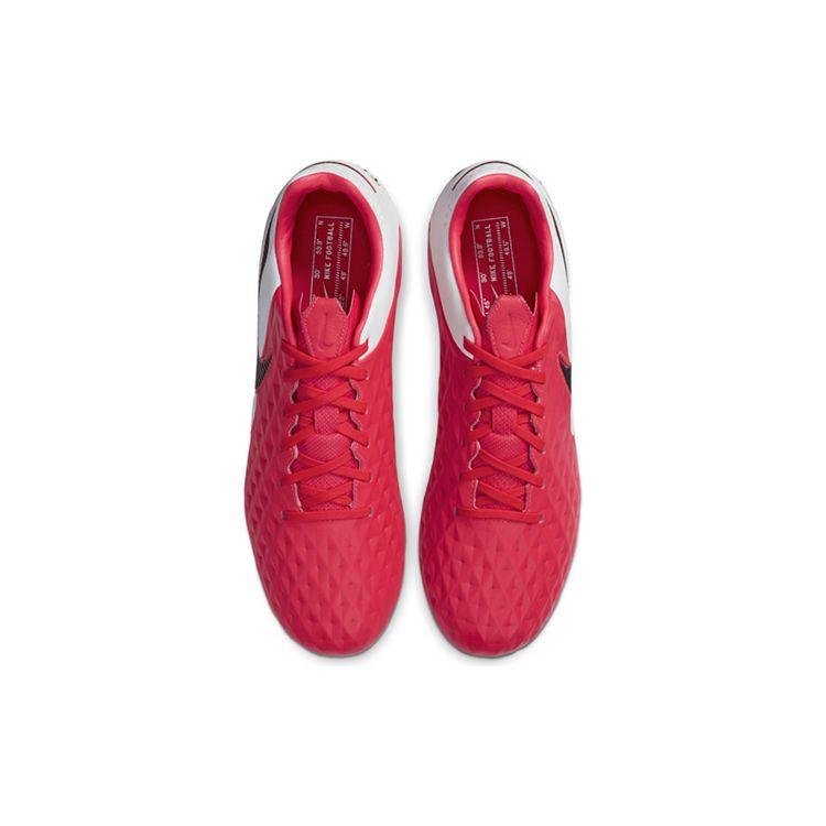 Nike Tiempo Legend 8 Pro Round Toe Lace-Up HG (Rubber Short Studs) Slip-Resistant Durable Soccer Shoes Men Soccer Shoes Black Red AT6135-606