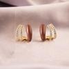 Silver Needle Clover Stud Earrings: Retro Hong Kong Style, Elegant and Fashionable Women's Luxury Jewelry.