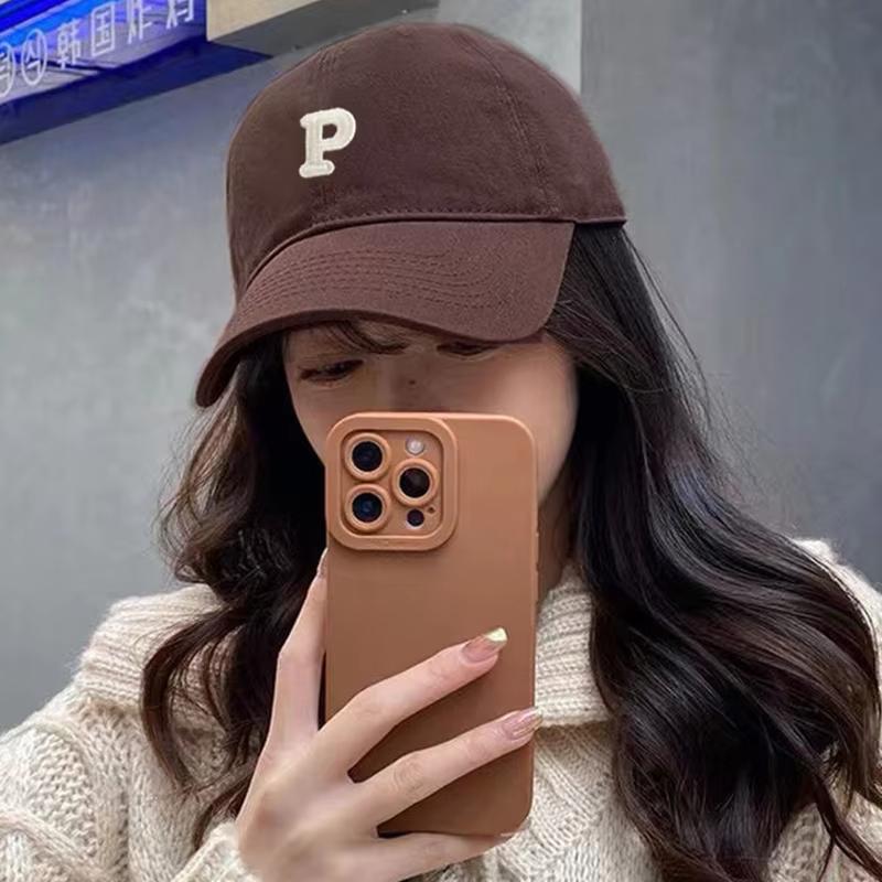 Letter P Cotton Baseball Hat For Women Men Solid Color Snapback Duck Tongue Hats Outdoor Sports Sunshade Dad Trucker Peaked Cap