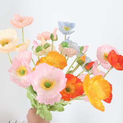 Klatschmohn Simulationsblume Plüschstrauß Hochzeitsdekoration Heimdekoration Ornamente künstliche unechte Blumen
