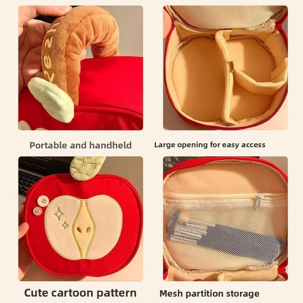 Portable Fruit Makeup Bag Velvet Cute Handbag Cartoon Travel Cosmetic Bag  Travel