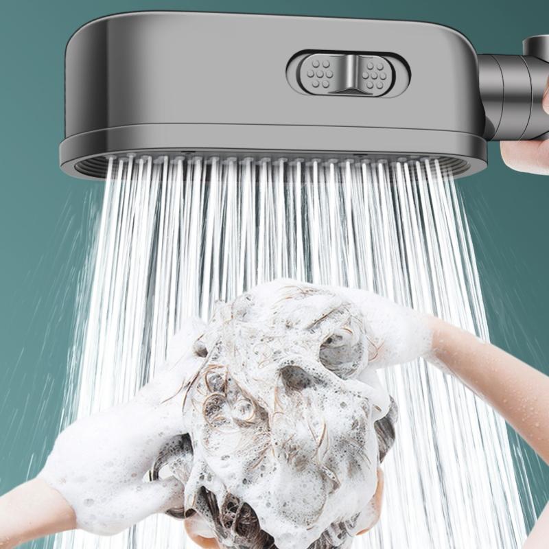 3 Mode Shower Head with Stop Button Flow Adjustable High Pressure Water Boost Shower Head Built In Filter Bathroom Accessories