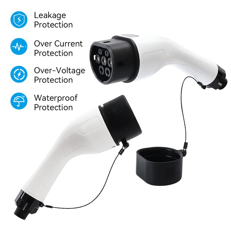 Type 2 EVSE Female EV Charger Plug IEC 62196 Convertor 16A 32A 1Phase for Electric Car Vehicle Charging Station