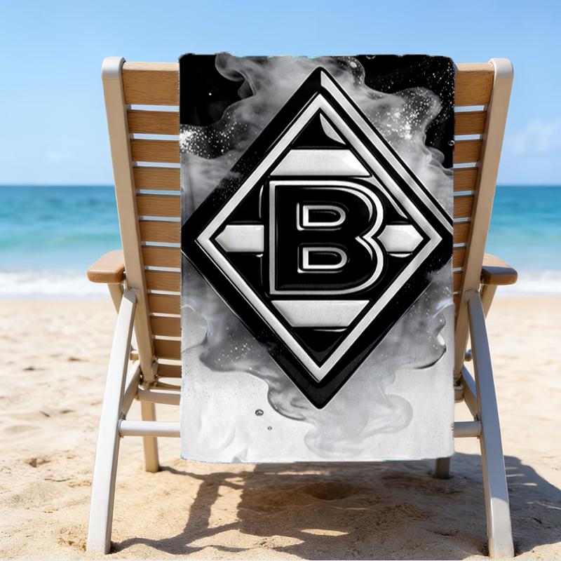 Grün Schwarz Borussia Strandtuch - Weiche, Saugfähige Mikrofaser, Leicht, Ideal für Den Strand, Partys, Reisen, Camping Fanartikel