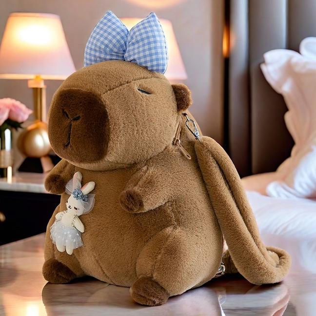Capybara Cartoon Plüschrucksack für Kinder – Süße, trendige und beliebte Spielzeugpuppe