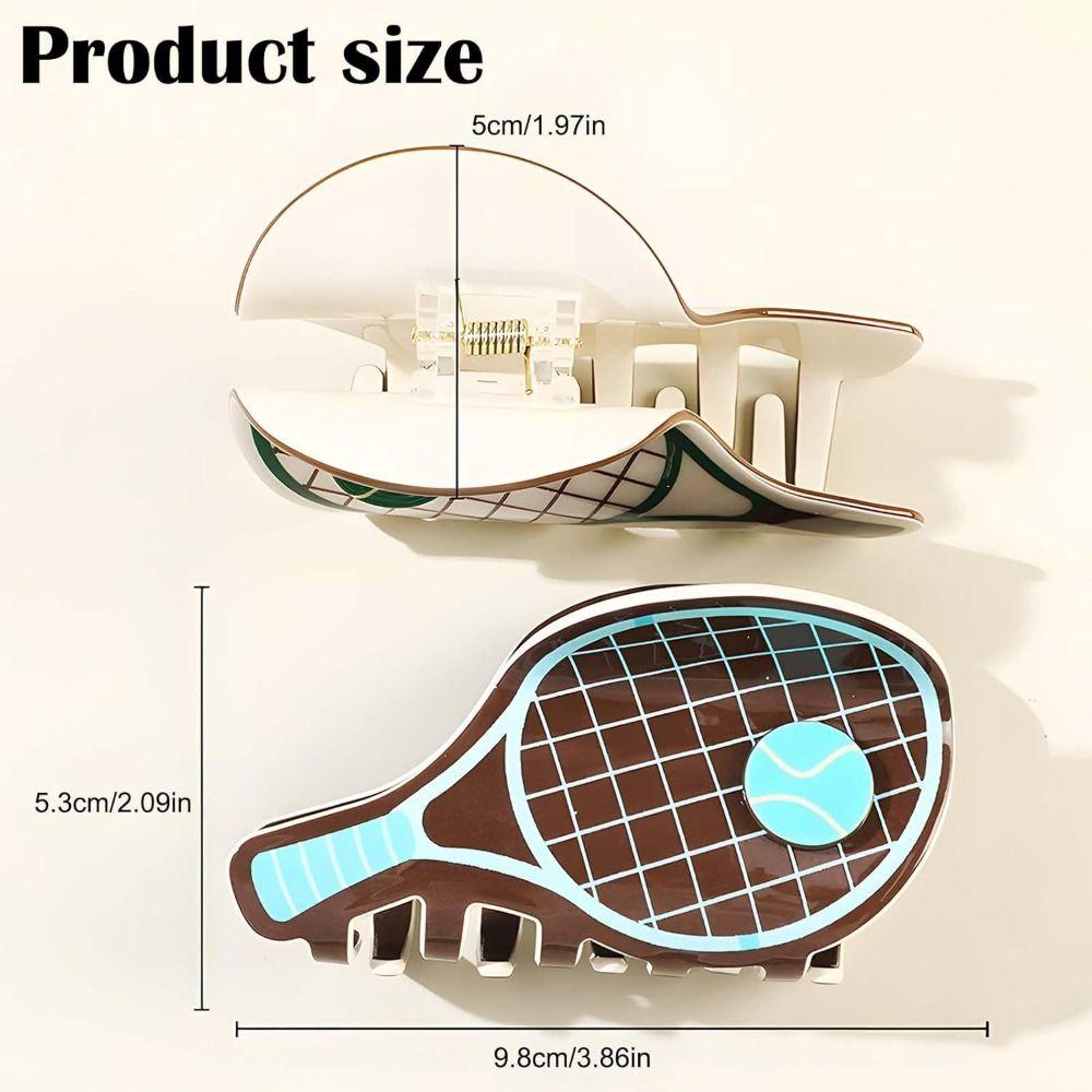 Creative Tennis Shark Hair Clip Tennis Racket Shape Hair Accessory Cute Hair Claw  for Women Girls