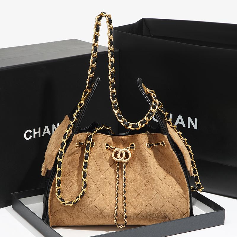 

Женская сумка в стиле Сяосян, легкая роскошь, модная сумка-ведро, сумка под мышкой, сумка на одно плечо абрикосовый