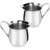 Rolin Roly 2Pcs Milk Frothing Pitcher Stainless Steel 60ml Small Bell-Shaped Creamer Mini Coffee Jug for Barista Cappuccino Espresso Cups Latte Art
