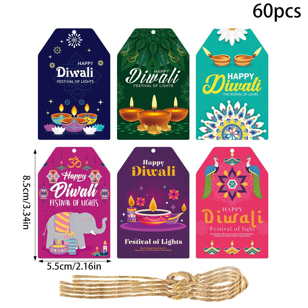 Diwali Festival Paper Decor Supplies Hang Tags For Party Venue Setup Pieces 60