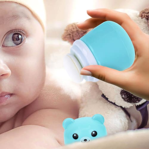 WATIIFUFU 2-Piece Baby Powder Bottle with Bear Design, Lightweight and Portable, Powder Container