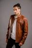 Handmade Men Biker Motorcycle Stylish Brown Real Hot Lambskin Leather Jacket