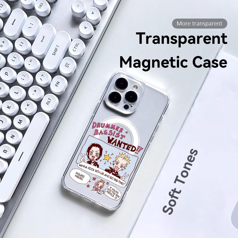 Cute Nana Phone Case For iPhone 17 16 15 14 13 12 Pro Max Plus With Magnetic Crystal Clear Case Wireless Charge