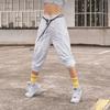 Li Ning CF X Haizhenwang Designer Collaboration SS22 Solid Color Reflective Detail Elastic Waist Jogger Pants Women Bottoms White AYKSB54-1