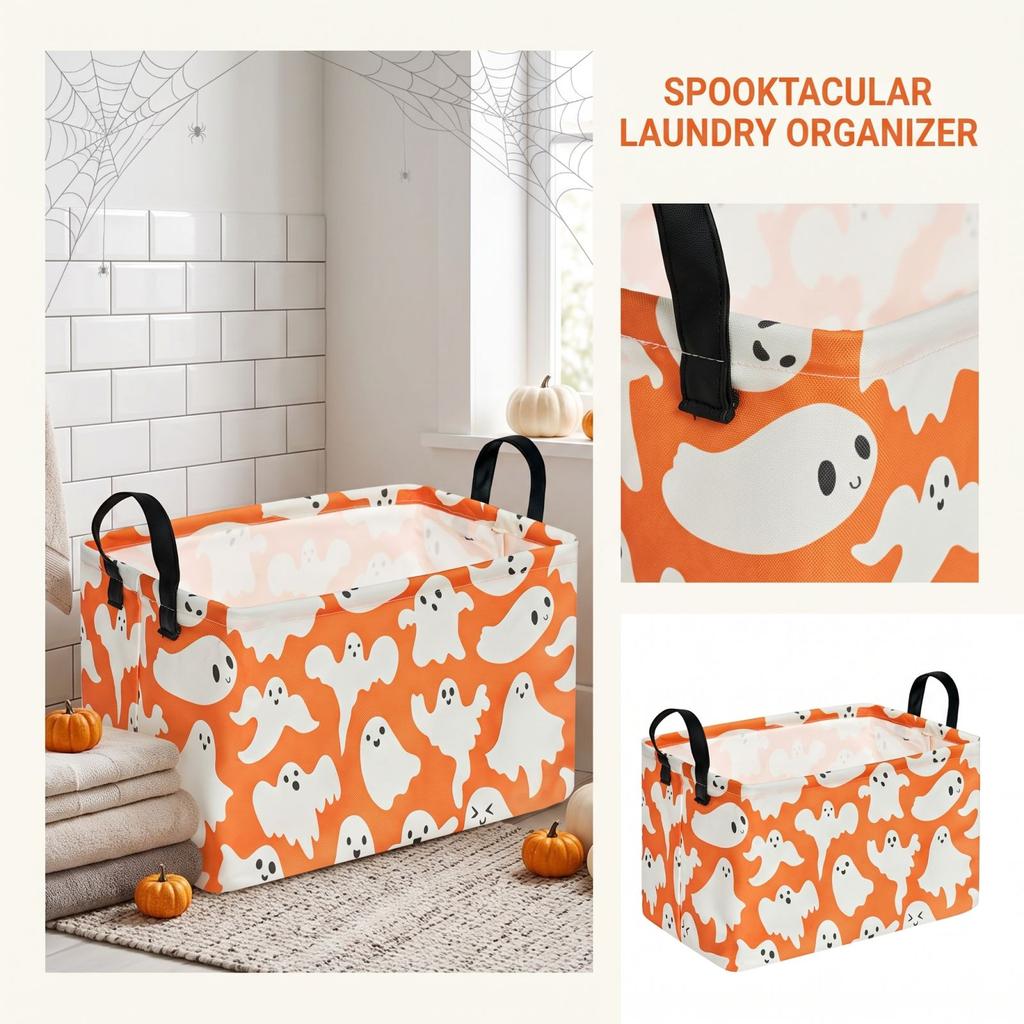 Halloween Hamper, Foldable Clothes Basket for Bathroom and Bedroom Storage